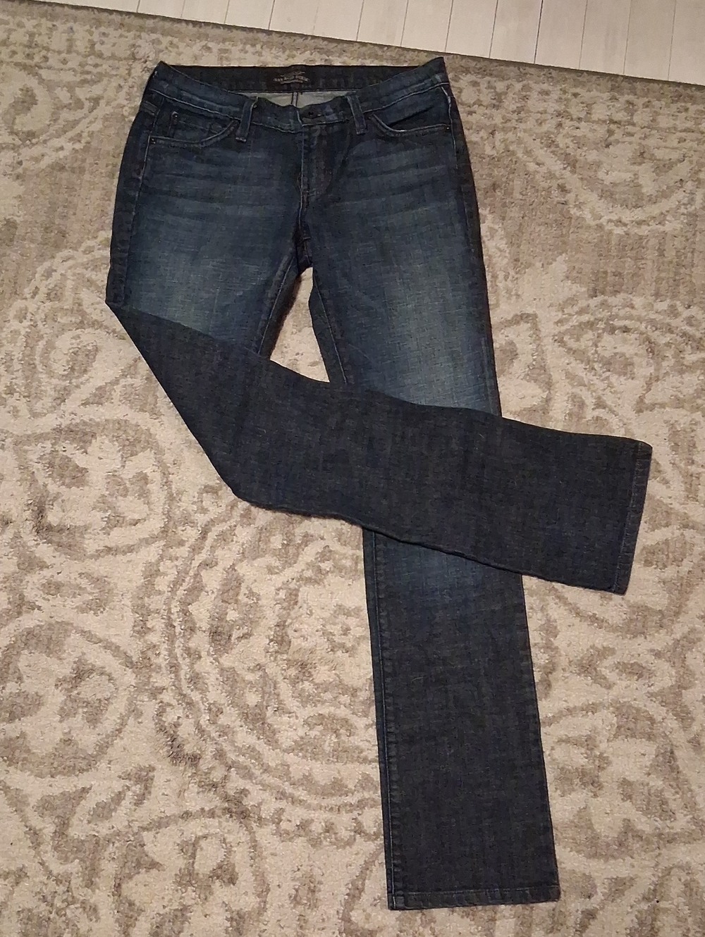 Dry Aged Denim Women's Dark Blue Straight-Leg Jeans